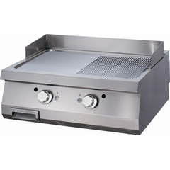 Maxima Gastro Heavy Duty Grillplatte - Halb Gerillt - Doppeleinheit - 70 cm Tief - Gas