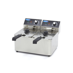 Maxima Gastro Fritteuse - 2 x 4 l - 2 Körbe - Bis zu 1,5 kg Pommes Frites