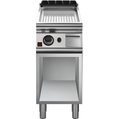 Prismafood Gas-Bratplatte gerillt/chrom