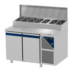 Prismafood Kühltisch 2 Türen mit Edelstahlabdeckung Kapazität: 396 lt Temperatur: 0°C/+10°C