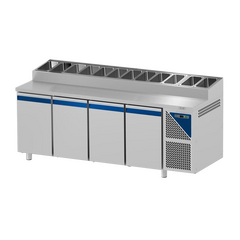 Prismafood Kühltisch 4 Türen ohne Edelstahlabdeckung Kapazität: 630 lt Temperatur: 0°C/+10°C