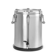 Hendi Isolierter tragbarer Behälter - mit Ablasshahn, Profi Line, 25L, Silber, ⌀330x(H)430mm
