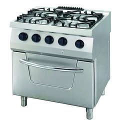 Maxima Gastro Heavy Duty Herd - 4 Brenner - Doppeleinheit - 70 cm Tief – 31 kW – Gas inkl. Backofen