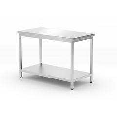 Hendi Mitteltisch mit Ablage – verschraubt, Tiefe 600 mm, Profi Line, 1200x600x(H)850mm