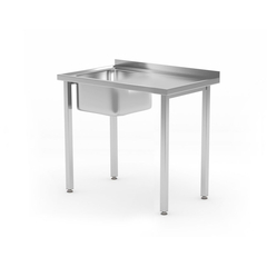 Hendi Spültisch, verschraubt, Kitchen Line, Spülbecken auf der linken Seite, 800x600x(H)850mm