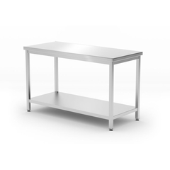 Hendi Mitteltisch mit Ablage – verschraubt, Tiefe 600 mm, Kitchen Line, 1200x600x(H)850mm