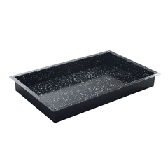 Hendi Gastronorm-Behälter, emailliert, GN 2/1, Schwarz, 530x650x(H)20mm, Rechteckig