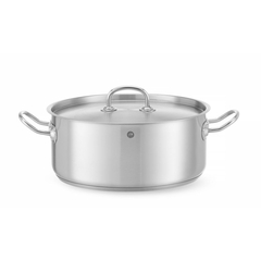 Hendi Topf niedrig - mit Deckel, Kitchen Line, 7,3L, ⌀280x(H)120mm