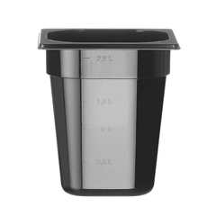 Hendi Gastronorm-Behälter 1/6, Profi Line, GN 1/6, 3,4L, Schwarz, 176x162x(H)200mm