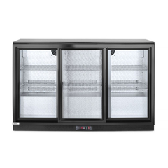Arktic Kühlschrank mit drei Schiebetüren an der Bar, 254L, Schwarz, 220-240V/160W, 1350x520x(H)865mm