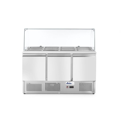 Arktic Kühltisch, dreitürig mit Glasdisplay 380L, 230V/310W, 1390x702x(H)1330mm