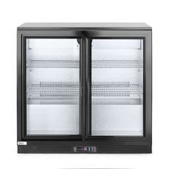 Arktic Kühlschrank hinten mit doppelten Schiebetüren, 158L, Schwarz, 220-240V/160W, 900x520x(H)865mm