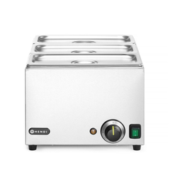 Hendi Set: Bain-Marie Ranger + 3x GN 1/3 Behälter mit Deckel, GN 1/1, 230V/1000W, 590x332x(H)242mm