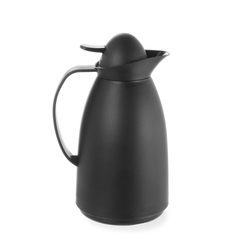 Hendi Isolierkanne mit Innenbehälter aus Glas, 1L, Schwarz, ⌀140x(H)268mm