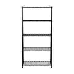 Hendi Lagerregal mit 5 Fächern, Schwarz, 910x455x(H)1830mm