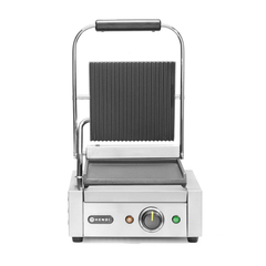 Hendi Kontaktgrill - Einzelversion, oben gerillt, unten glatt, 230V/1800W, 310x375x(H)216mm