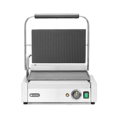 Hendi Kontaktgrill - Panini, oben gerillt, unten glatt, 230V/2200W, 430x375x(H)216mm