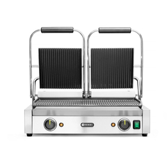 Hendi Kontaktgrill - Doppelversion, gerillte Ausführung, oben und unten gerillt, 230V/3600W, 570x375x(H)216mm