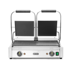 Hendi Kontaktgrill - Doppelversion, halb glatt, halb gerillt, 230V/3600W, 570x375x(H)216mm