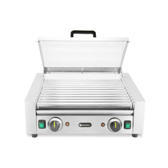 Hendi Rollengrill - 2 Zonen mit Energiesparabdeckung, 11 Rollen, 220-240V/980W, 566x527x(H)259mm