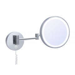 Deusenfeld WL50CTAEG LED Kosmetikspiegel, 5x Vergrößerung, Ø20 cm, Touch-Control, Edelstahl, Farbe: Edelstahl, Vergrößerung: 5-fach, Ausführung: Akku-Version