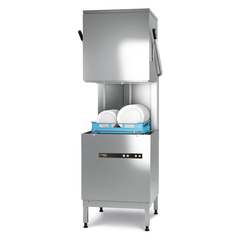 Hobart Ecomax Haubenspülmaschine H604-12B mit integrierte Klarspüldosierpumpe, eingebaute Klarspülpumpe, Reinigerdosier- und Ablaufpumpe, Serie: Ecomax, Variante: H604-12B