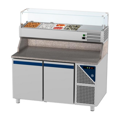 Prismafood Kühltisch 2 Türen Schaukasten GN 1/3 Kapazität: 396 lt Temperatur: 0°C/+10°C