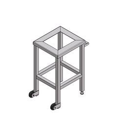 ADE Nirosta-Untertisch fahrbar für Fleisch- und Knochenbandsäge