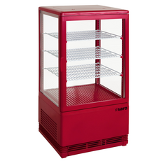 SARO Mini-Umluftkühlvitrine SC 70 rot, Farbe: Rot, Inhalt: 70 Liter