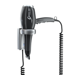 Aliseo Hotel Haartrockner CARBONIC 1900 mit Ring-Wandhalterung & zusätzlichem Kabel und Stecker, Ausführung: mit EU-Stecker, Wandhalterung: Mit Ring-Wandhalterung & zusätzlichem Kabel und Stecker