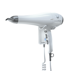 Aliseo Hotel Haartrockner Polarfox 1875 mit Gabel-Wandhalterung & zusätzlichem Kabel und Stecker, Ausführung: mit EU-Stecker, Wandhalterung: Mit Gabel-Wandhalterung & zusätzlichem Kabel und Stecker