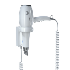 Aliseo Hotel Haartrockner Polarfox 1875 mit Ring-Wandhalterung & zusätzlichem Kabel und Stecker, Ausführung: mit EU-Stecker, Wandhalterung: Mit Ring-Wandhalterung & zusätzlichem Kabel und Stecker