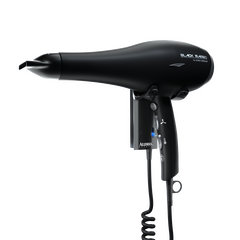 Aliseo Hotel Haartrockner Black Mambo 1875 mit Gabel-Wandhalterung, Ausführung: mit EU-Stecker, Wandhalterung: Mit Gabel-Wandhalterung