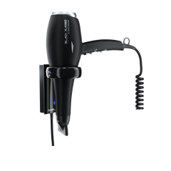 Aliseo Hotel Haartrockner Black Mambo 1875 mit Ring-Wandhalterung & zusätzlichem Kabel und Stecker, Ausführung: mit EU-Stecker, Wandhalterung: Mit Ring-Wandhalterung & zusätzlichem Kabel und Stecker