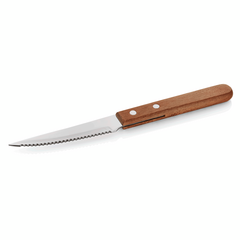 Essentials Steakmesser Set, mit Kiefernholzgriff, 21 cm, Set á 12 Stück, Holz, Edelstahl