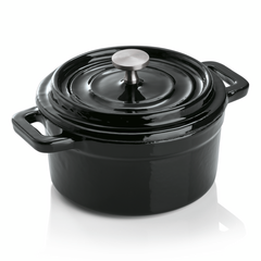Was Germany Cocotte, Ø 10 cm, Höhe 6,5 cm, schwarz, Gusseisen, Edelstahl, emailliert