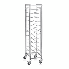 Was Germany Tablettwagen GN 1/1 für 12 Tabletts, 60 x 39 x 180 cm, Chromnickelstahl