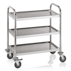 Was Germany Servierwagen CARGO mit 3 Borden, 70,5 x 41 x 84 cm, Edelstahl