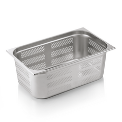 Essentials GN Behälter Set GN 1/1-200 mm, Seiten- & Bodenlochung, Set á 6 Stück, Chromnickelstahl