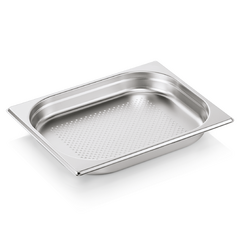 Essentials GN Behälter Set GN 1/2-040 mm, Bodenlochung, Set á 6 Stück, Chromnickelstahl