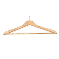 Was Germany Hotel Kleiderbügel Set, mit Einkerbungen und Steg, 44,5 x 1,2 x 23 cm, Set á 5 Stück, Holz