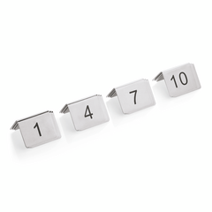 Was Germany Tischnummernschild Set 1-12, 5 x 5 x 5,5 cm, 12-teilig, Chromnickelstahl