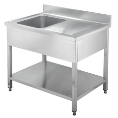 Vaiotec Spültisch / 1 Becken links und Abtropffläche, 1200 x 600 mm