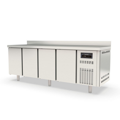 Vaiotec Topline Kühltisch / 4-fach GN1/1 mit 4 Türen & Aufkantung, 2245 x 700 mm