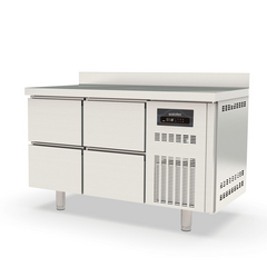 Vaiotec Topline Tiefkühltisch / 2-fach GN1/1 mit 4 Schubladen & Aufkantung, 1345 x 700 mm