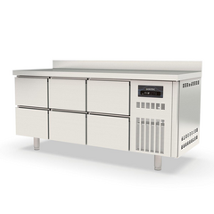 Vaiotec Topline Tiefkühltisch / 3-fach GN1/1 mit 6 Schubladen & Aufkantung, 1795 x 700 mm