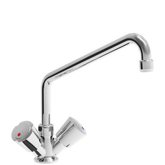 Vaiotec Topline Mischbatterie mit Schwenkhahn & 2 Mischventilen - Einloch, 55 x 300 mm