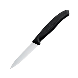 Victorinox Schälmesser Spitz Wellenschliff 8cm Schwarz