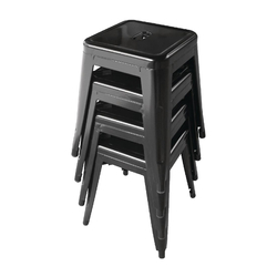 Bolero Bistro niedrige Bistrohocker aus Stahl Sitzhöhe 46cm (4 Stück)
