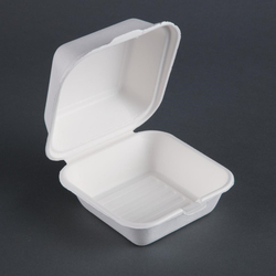 Fiesta Compostable kompostierbare Zuckerrohr Burgerboxen 15,3cm (500 Stück)
